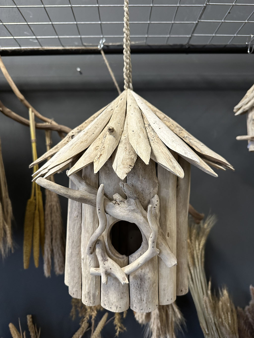 Vogelhuis drijfhout hangend XL