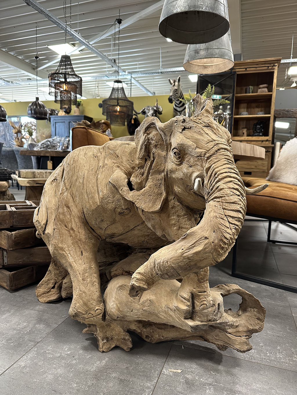 Groot houten olifant