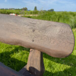 Eiken tuinset Athilla met 2 banken in bruine olie