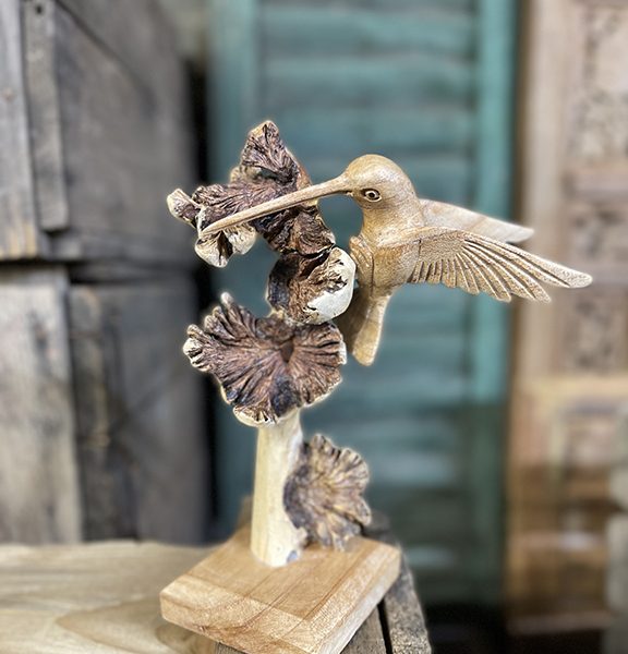 Kolibrie op stam met de handgemaakt