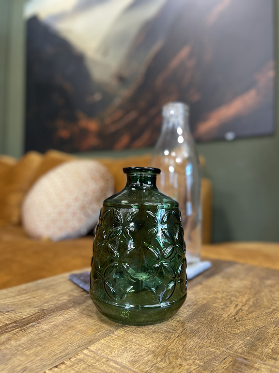 Groen vaasje retro print