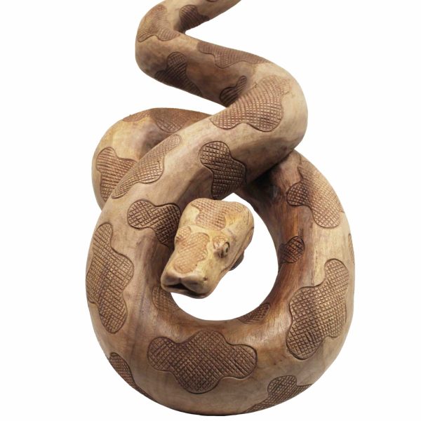 Houtsnijwerk python is met de handgesneden uit een stuk suar hout.
