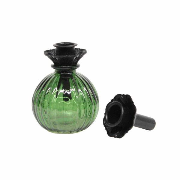 Sierlijke zwarte kaarshouder flessen