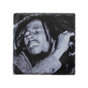 Leistenen onderzetter met Bob Marley