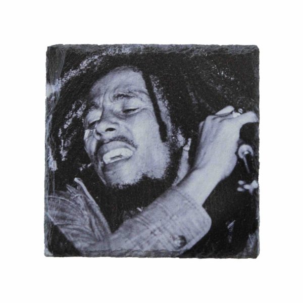 Leistenen onderzetter met Bob Marley