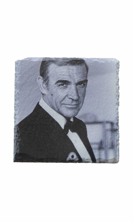 Leistenen onderzetter met James Bond print