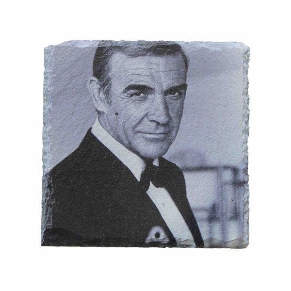 Leistenen onderzetter met James Bond print