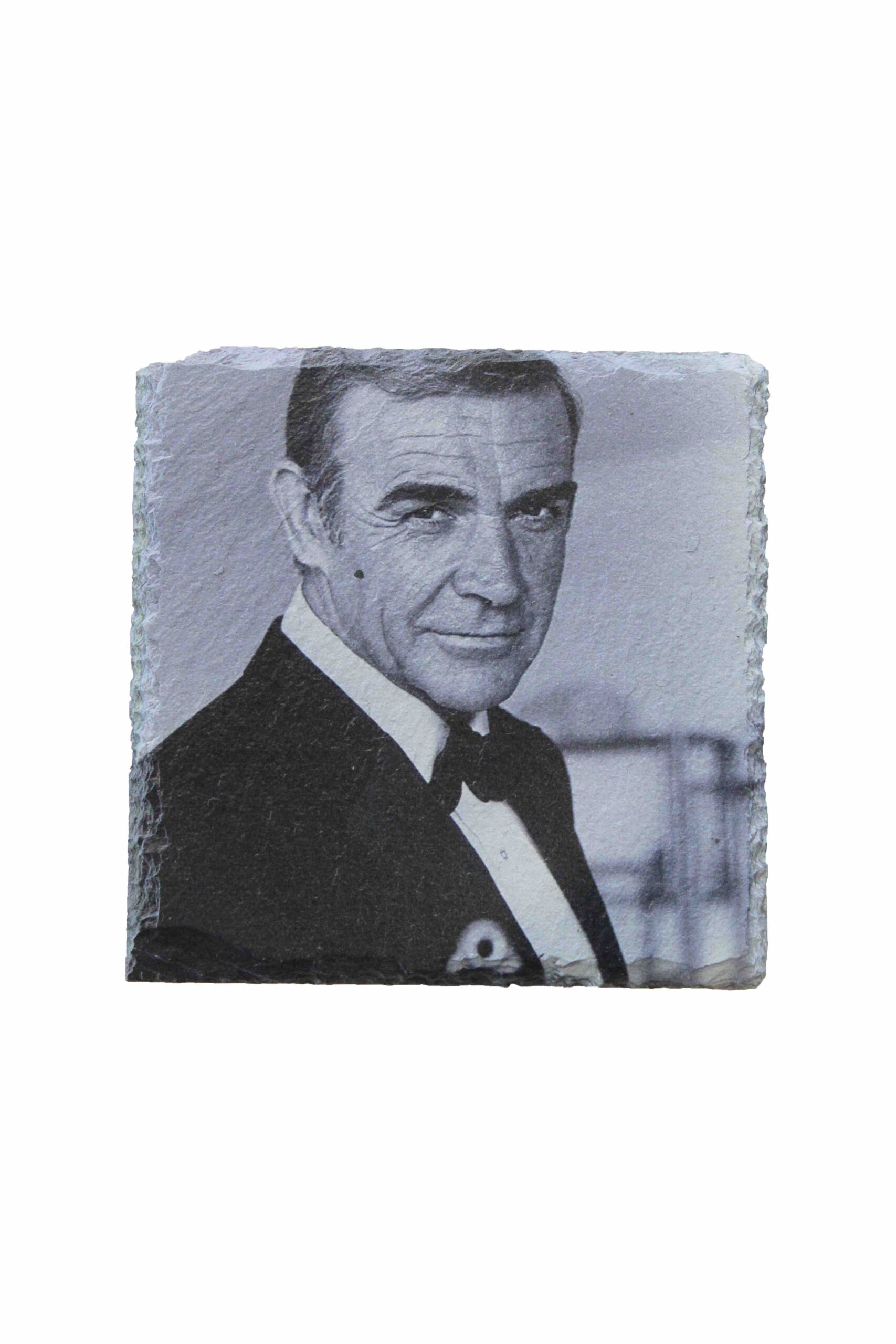 Leistenen onderzetter met James Bond print