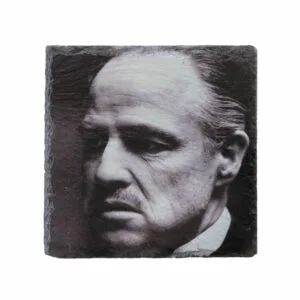 Leistenen onderzetter met Marlon Brando print