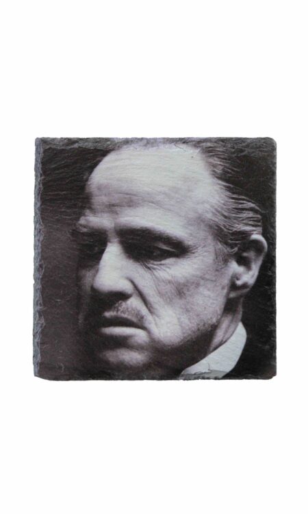 Leistenen onderzetter met Marlon Brando print