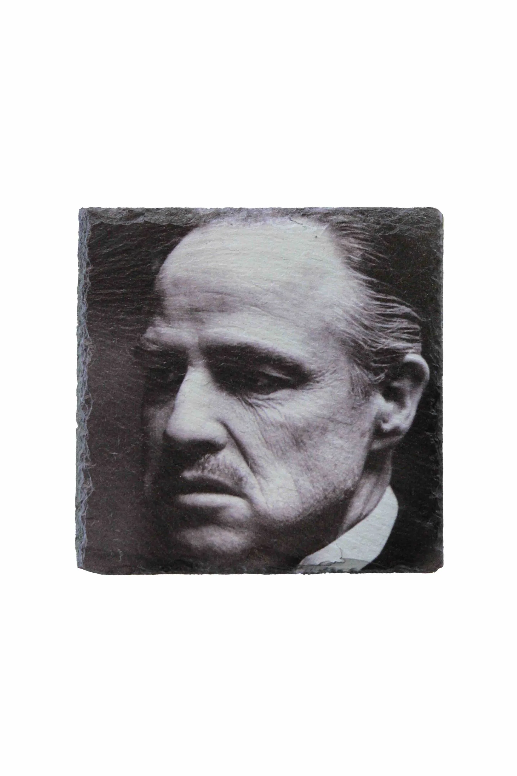 Leistenen onderzetter met Marlon Brando print