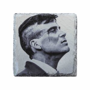 Leistenen onderzetter met Tommy Shelby print van de Peaky Blinders