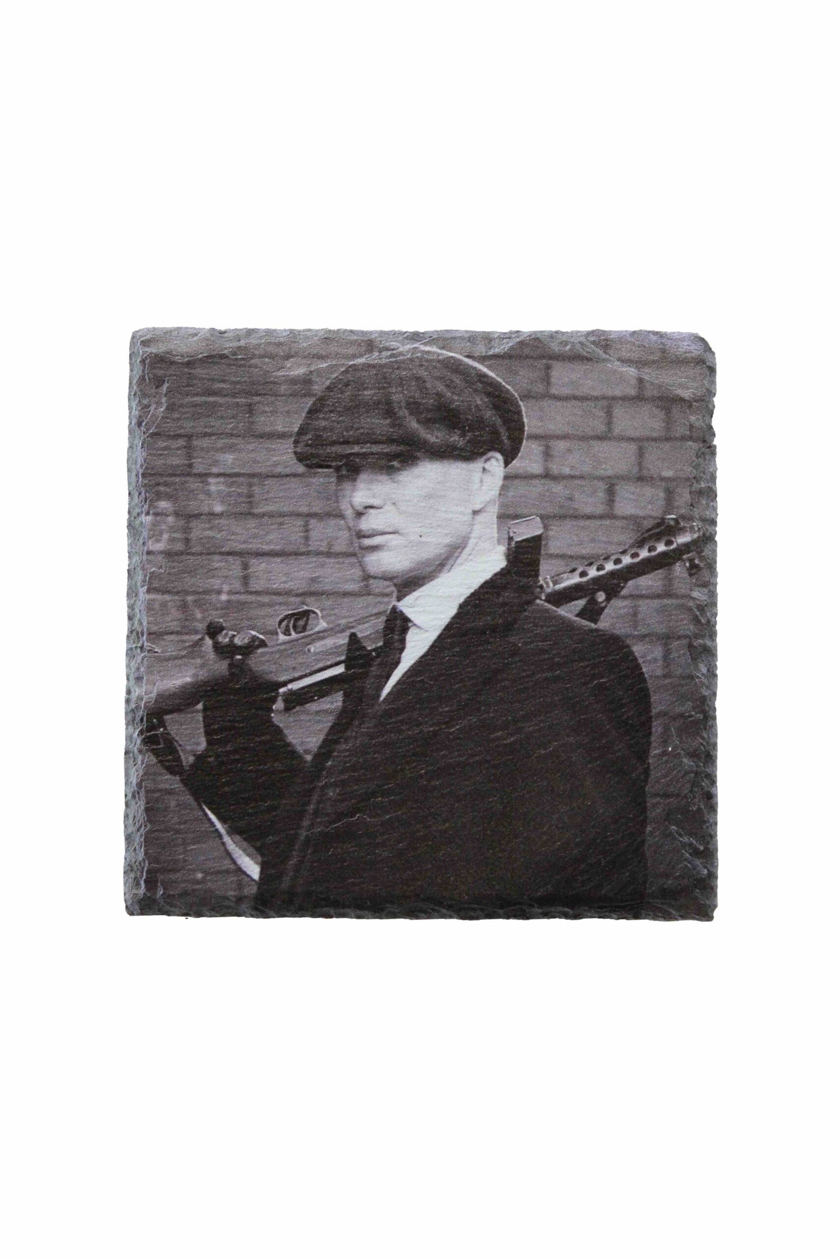 Leistenen onderzetter met Tommy Shelby van de Peaky Blinders