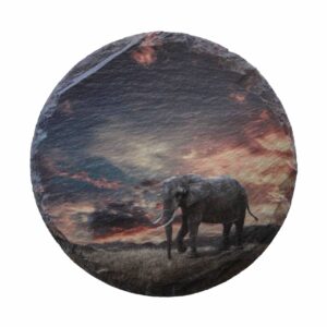 Leistenen onderzetter met olifant