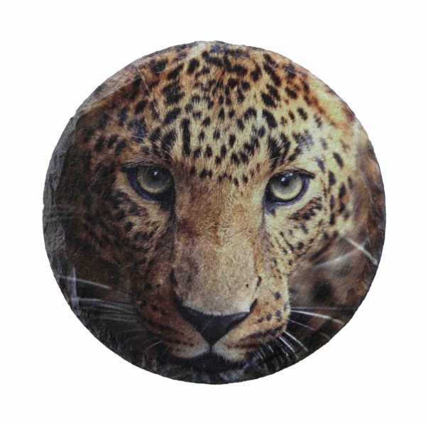 Leistenen onderzetter met panter