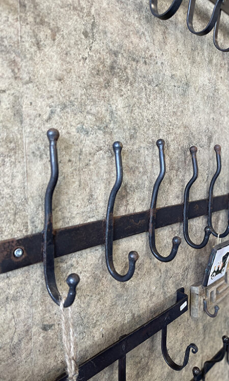 Stoere metalen kapstok 6 haken