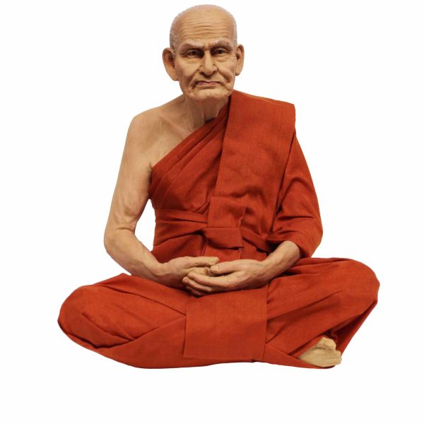 Handgemaakt Thais monnik beeld van was en fiberglas