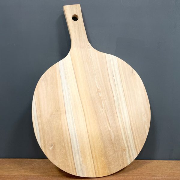 Ronde tapasplank gemaakt van suar hout met een unieke houttekening