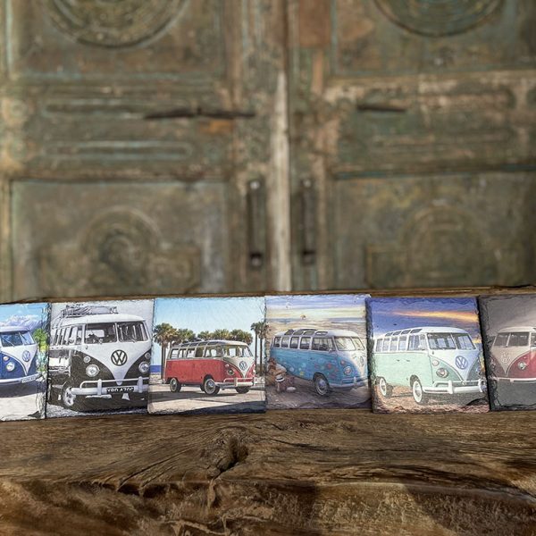 Leistenen onderzetters VW-busjes