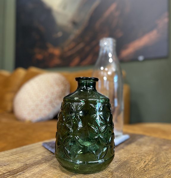 Groen vaasje retro print