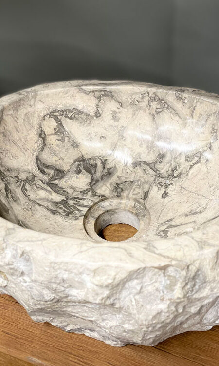 Wasbak marmer 40 gebikt