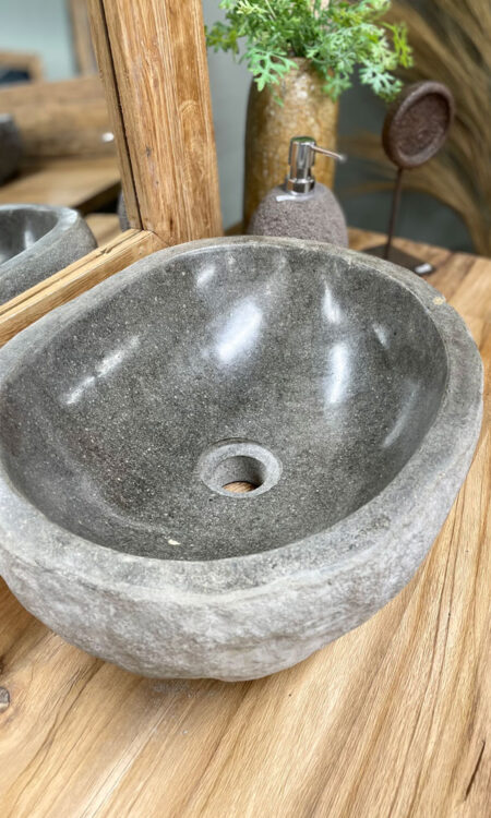 Wasbak riviersteen 45 middelgroot