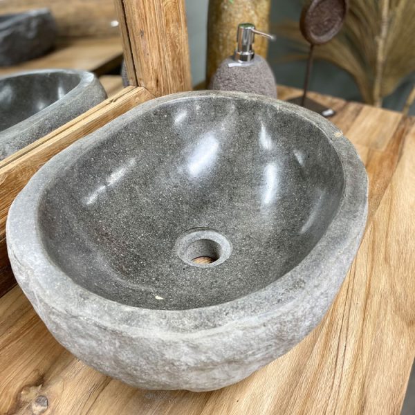 Wasbak riviersteen 45 middelgroot