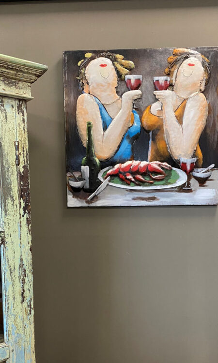Handmade 3D art two fat ladies