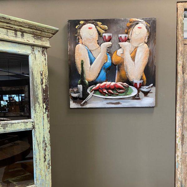 Handmade 3D art two fat ladies