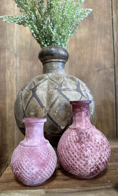 Mat roze bolvaasjes