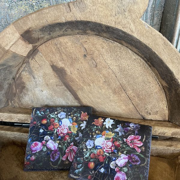 Leistenen onderzetters bloemen