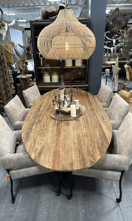 Teak eettafel ovaal