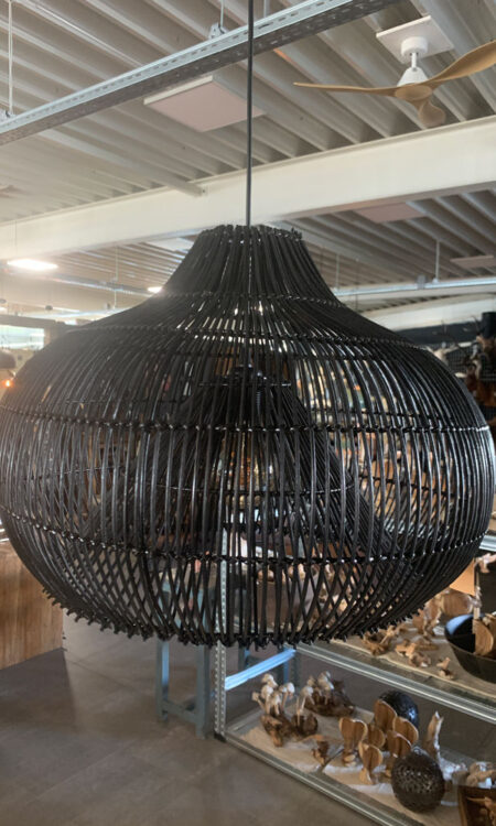 Rotan lamp Twisk zwart