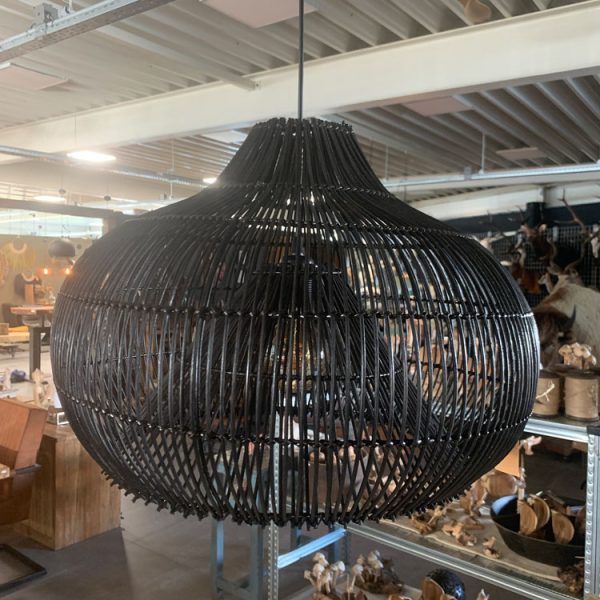 Rotan lamp Twisk zwart