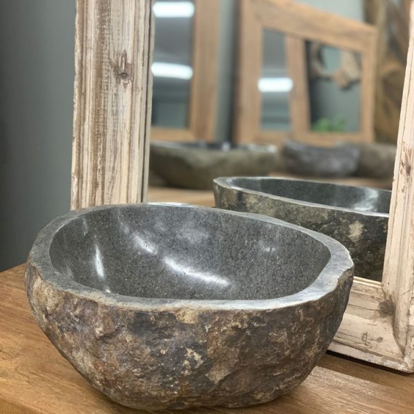 Wasbak riviersteen 35 middelgroot