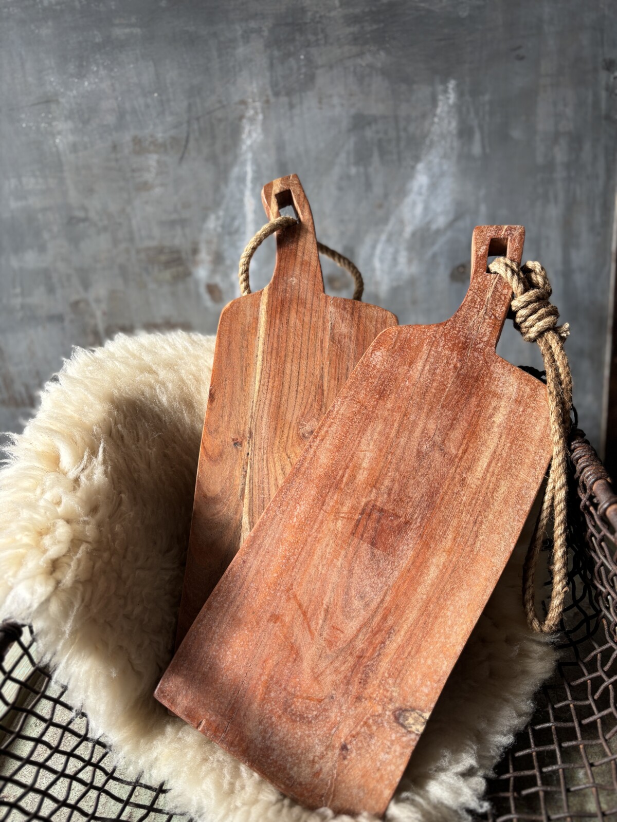 robuste houten serveerplank met handvat