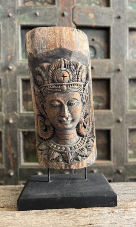 Houten Boeddha Hoofd – Houtsnijwerk Decoratie