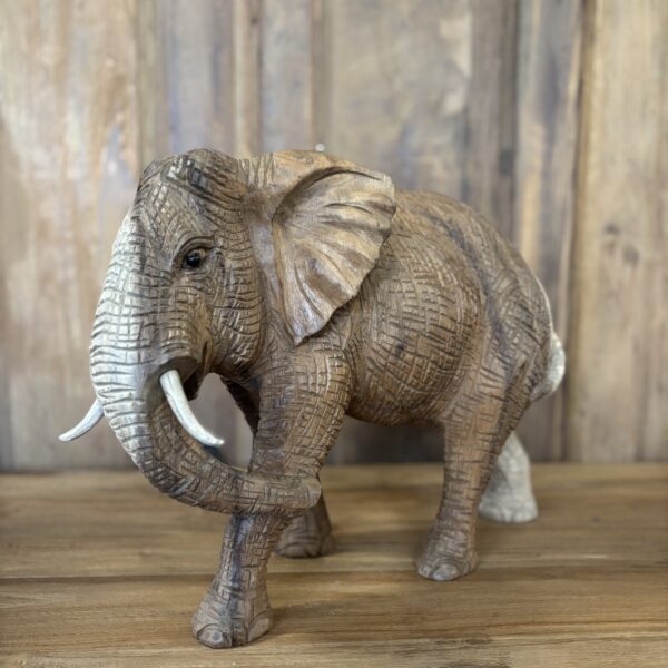 Suar Olifant met Fijn Houtsnijwerk Large