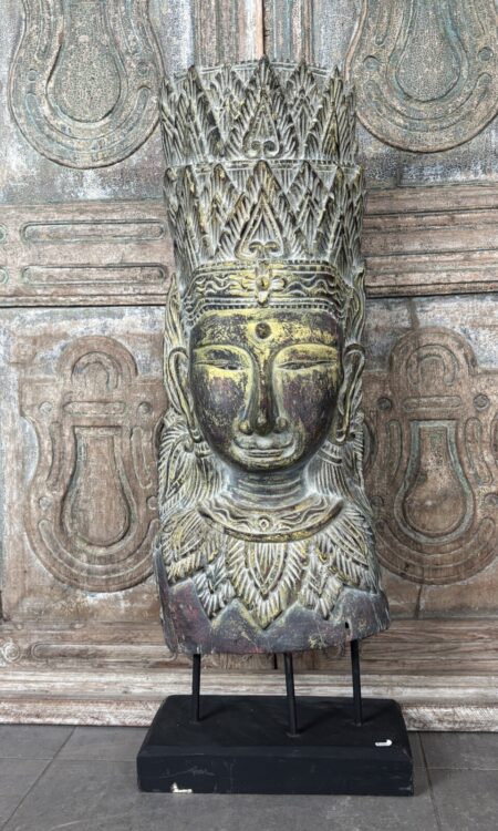 boeddha hoofd beeld hout