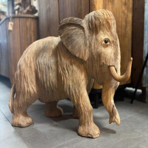 grote staande houten olifant handgesneden beeld