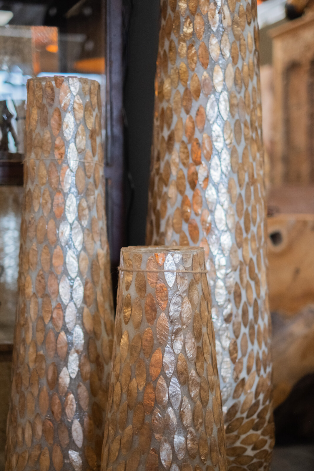 Gouden Schelp Vloerlamp – Mozaïek Bladmotief - Afbeelding 3