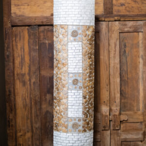Grote Vloerlamp Schelp Mozaïek – Tribal Patroon
