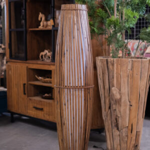 Naturel Rotan Vloerlamp – Open Latten Design