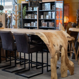 Unieke Suar Boomstam Bartafel 280cm – Waterval Design
