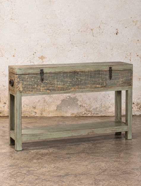 India sidetable Eshan met opbergvak en verweerde afwerking