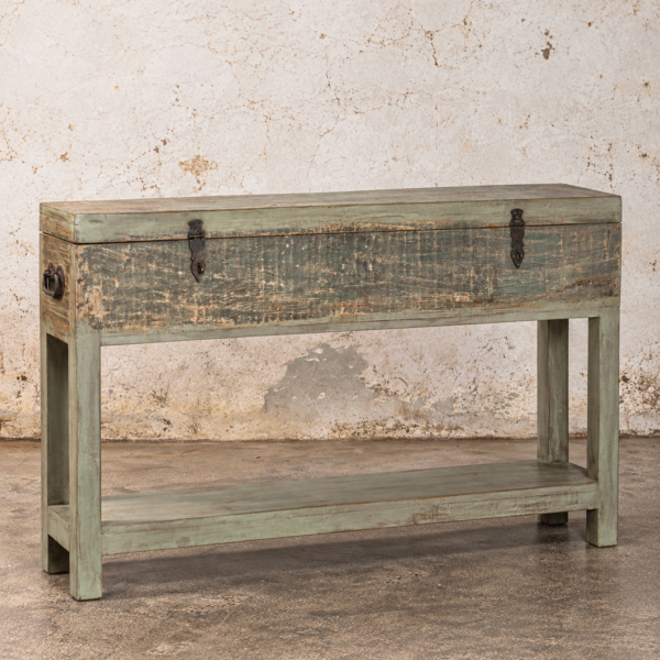 India sidetable Eshan met opbergvak en verweerde afwerking