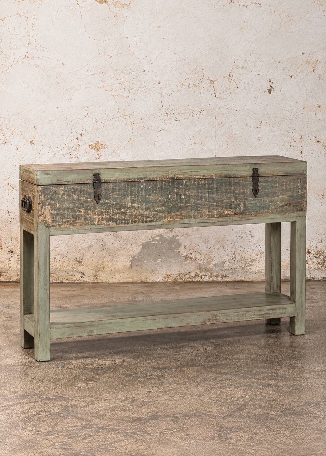 India sidetable Eshan met opbergvak en verweerde afwerking