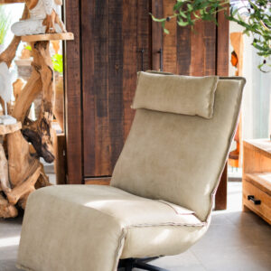 Relaxfauteuil Inaya in olijfgroen Kenia leer
