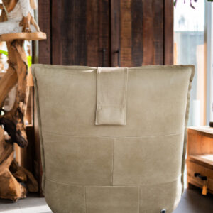 Relaxfauteuil Inaya olijfgroen Kenia leer achterkant